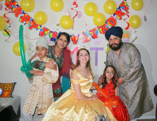 Nemat 10th birthday with Princess and Mom/Dad/Brother